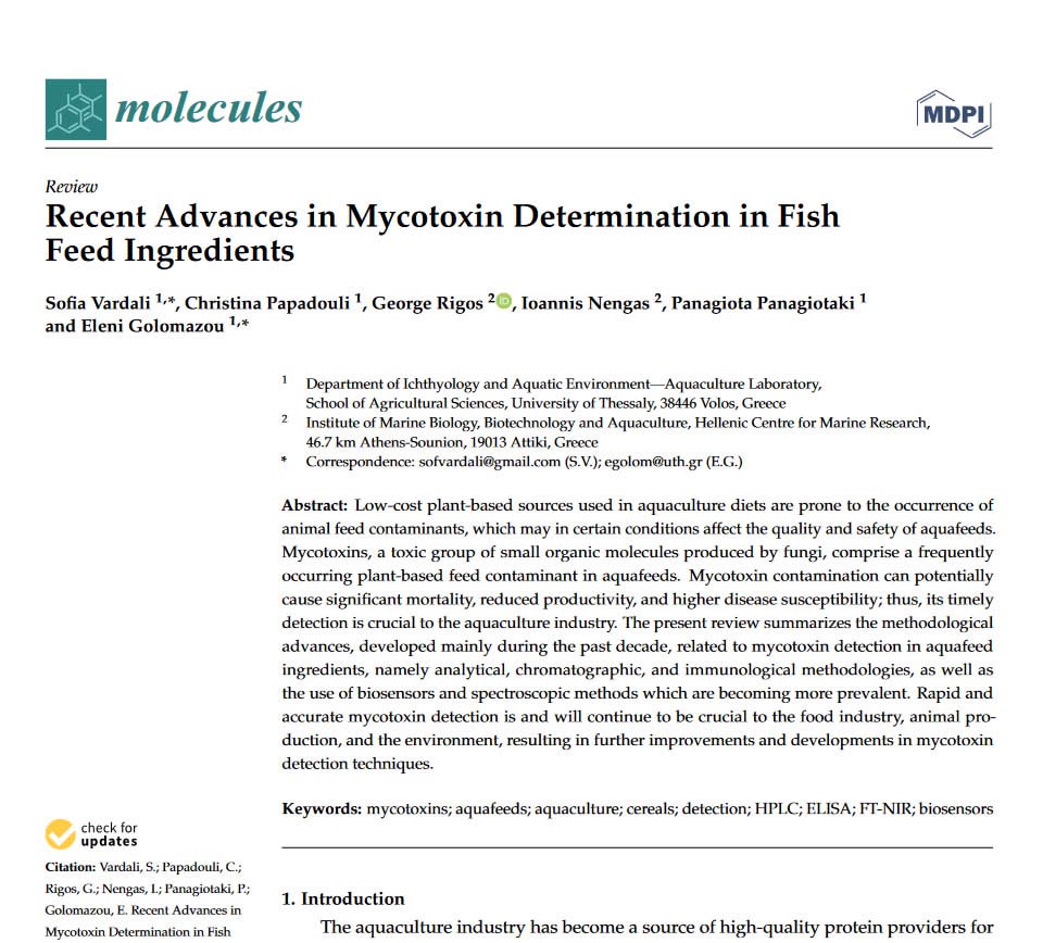 Recent Advances in Mycotoxin Determination